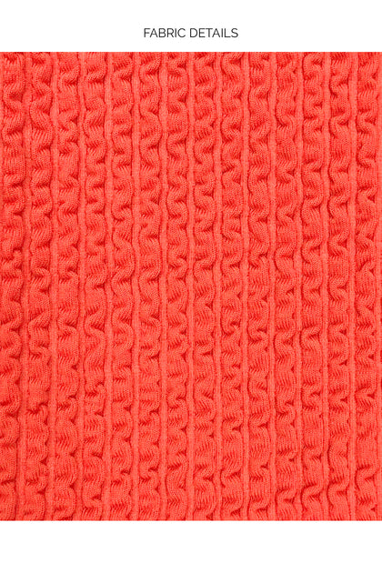 PURA CURIOSIDAD - Free Form Bandeau & High Leg Banded Waist Bottom • Chili Pepper