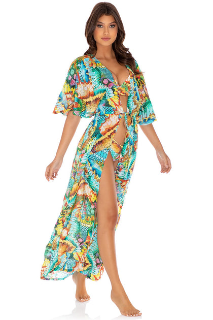 JUST WING IT - Long Open Tunic • Multicolor