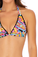 MOON NIGHTS - Triangle Halter Top & Banded Full Bottom • Multicolor