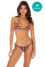 JUNGLE GLOW - Triangle Top & Wavy Ruched Back Tie Side Bottom • Multicolor
