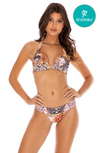 SKINS - Triangle Halter Top & Banded Full Bottom • Natural Snake