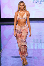 SKINS - Triangle Halter Top & Split Side Wide Leg Pant • Coral Snake Runway