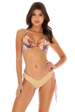 SKINS - Bralette Top & Drawstring Side  Bottom • Natural Snake