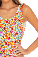 WILD FLOWER - Tank Open Sides Thong One Piece Bodysuit • Multicolor Runway