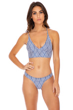 LULI TRIBE - Cross Back Bustier Top & Banded Moderate Bottom • Multicolor