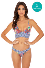 LULI TRIBE - Cross Back Bustier Top & Banded Moderate Bottom • Multicolor