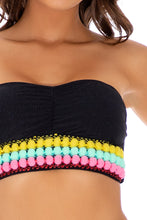 NIGHT LIGHTS - Cinched Bandeau Top & Seamless Full Ruched Back Bottom • Black