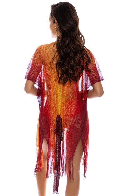 SUNSHINE ADDICT - Short Caftan • Sunset