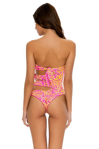 WILD SWEETHEART - Knot Bow Tie Side Bandeau One Piece • Multicolor