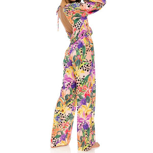 SHOCKING FLORALS - Ruffle Long Sleeve Jumpsuit