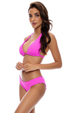 PLAYA VIBES - Triangle Halter Top & Seamless Full Ruched Back Bottom • Blushin