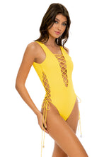 PLAYA VIBES - Open Side One Piece Bodysuit • Yellow
