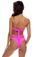PLAYA VIBES - Open Front Bandeau & Strappy High Leg Brazilian Scrunch Bottom • Blushin