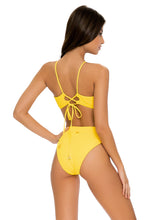 PLAYA VIBES - Bandeau Top & High Leg Banded Waist Bottom • Yellow