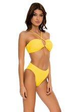 PLAYA VIBES - Bandeau Top & High Leg Banded Waist Bottom • Yellow