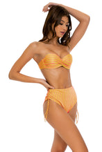 REBEL GLAM - Underwire Push Up Bandeau Top & High Waist Bottom • Disco Gold