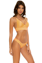 REBEL GLAM - Cross Back Bustier Top & Seamless Wavy Ruched Back Bottom • Disco Gold