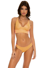 REBEL GLAM - Cross Back Bustier Top & Seamless Wavy Ruched Back Bottom • Disco Gold