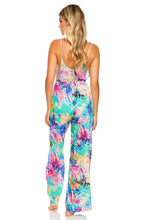 CELESTIAL DREAMS - Drawstring Neckline Wide Leg Jumpsuit • Multicolor