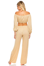 GODDESS ALLURE - Crop Top & Split Side Wide Leg Pant • Gold Rush