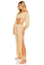 GODDESS ALLURE - Crop Top & Split Side Wide Leg Pant • Gold Rush Runway