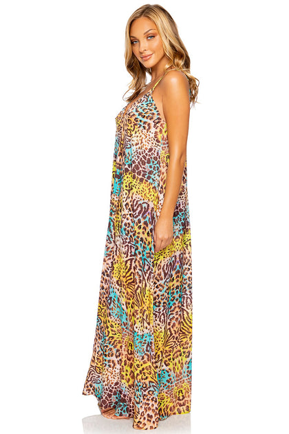 DIOSA SALVAJE - Spaghetti Strap Long Dress • Multicolor