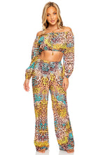DIOSA SALVAJE - Crop Top & Flare Bottom Pants • Multicolor