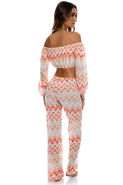 SKY WAVES - Crop Top & Beach Pant • Multicolor