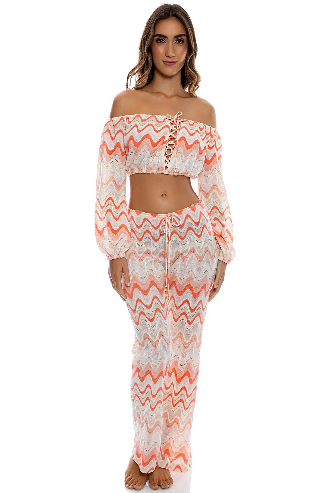 SKY WAVES - Crop Top & Beach Pant • Multicolor