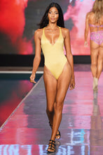 LULI DIVA - V Neck One Piece Bodysuit • Sunset Gold Runway