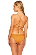 LULI DIVA - Cross Back Bustier Top & Banded Full Bottom • Bronze