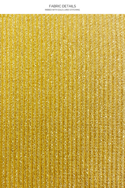 LULI DIVA - Cross Back Bustier Top & Banded Full Bottom • Sunset Gold