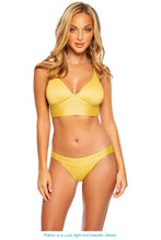 LULI DIVA - Cross Back Bustier Top & Banded Full Bottom • Sunset Gold