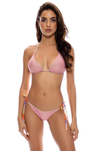 MIAMI SUNSETS - Triangle Top & Wavy Ruched Back Tie Side Bottom • Multicolor