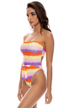 MIAMI SUNSETS - Tie Back Bandeau One Piece • Multicolor