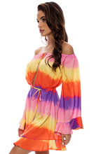 MIAMI SUNSETS - Off The Shoulder Ruffle Dress • Multicolor