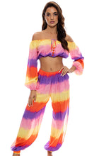 MIAMI SUNSETS - Crop Top & Split Side Jogger Pant • Multicolor