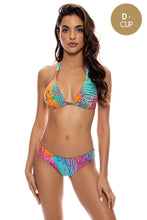 WILD WATERS - Triangle Halter Top & Seamless Full Ruched Back Bottom • Multicolor