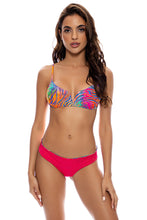 WILD WATERS - V Splice Bralette & Seamless Wavy Ruched Back Bottom • Multicolor