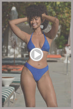 STARDUST - Triangle Halter Top & Seamless Full Ruched Back Bottom • Royal Blue Digital Presentation