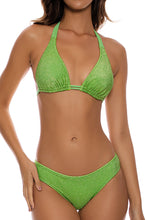 STARDUST - Stitch Triangle Halter Top & Stitch Full Ruched Back Bottom • Lime