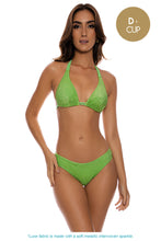 STARDUST - Stitch Triangle Halter Top & Stitch Full Ruched Back Bottom • Lime