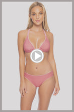 STARDUST - Triangle Halter Top & Seamless Full Ruched Back Bottom • Rose Pink