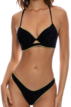 STARDUST - Underwire Top & High Leg Brazilian Bottom • Black
