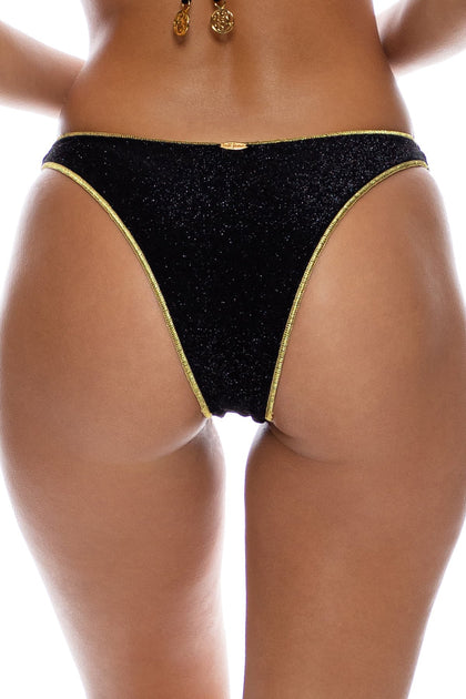 STARDUST - Free Form Bandeau & High Leg Brazilian Bottom • Black Campaign