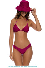 STARDUST - Stitch Triangle Top & Stitch Wavy Back Ruched Brazilian Bottom • Magenta