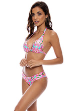 OCEAN DRIVE EUPHORIA - Triangle Halter Top & Seamless Full Ruched Back Bottom • Multicolor