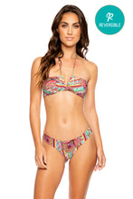 MIAMI BOUND - Ruched Halter Bandeau & Seamless Wavy Ruched Back Bottom • Multicolor