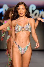 LULI DISCO - Scoop Neck Cut Out Top & High Leg Brazilian Bottom • Multicolor Runway