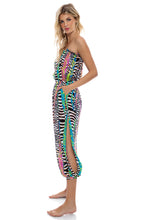 LULI DISCO - Strapless Ruffle Jogger Jumpsuit • Multicolor